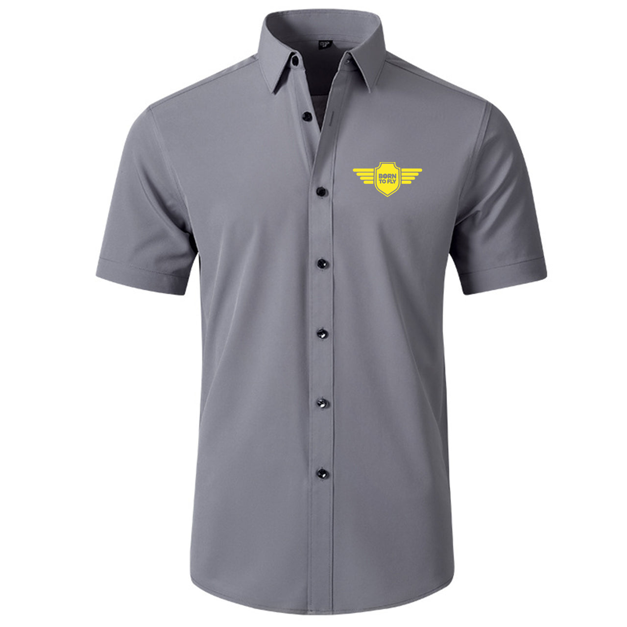 Born To Fly & Badge Designed Short Sleeve Shirts