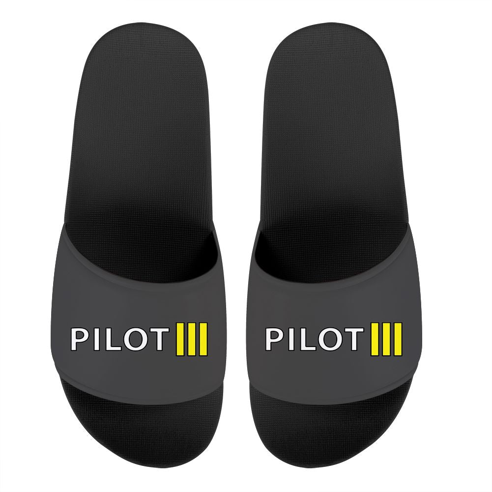 Pilot & Stripes (3 Lines) Designed Sport Slippers