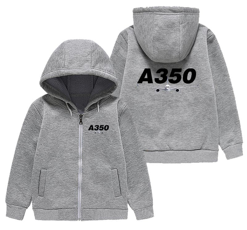 Super Airbus A350 Designed "CHILDREN" Zipped Hoodies