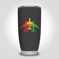 Thumbnail for Colourful 3 Airplanes Designed Tumbler Travel Mugs