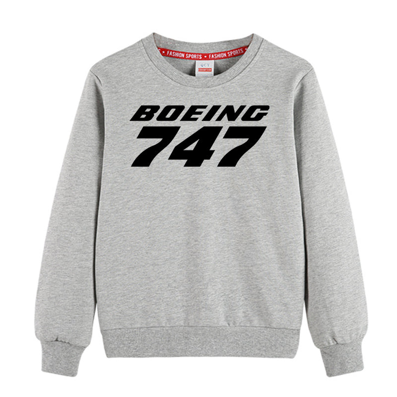 Boeing 747 & Text Designed "CHILDREN" Sweatshirts