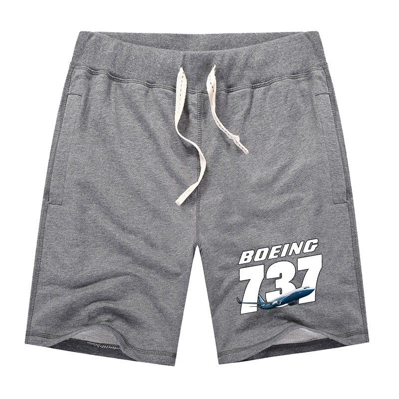 Super Boeing 737+Text Designed Cotton Shorts