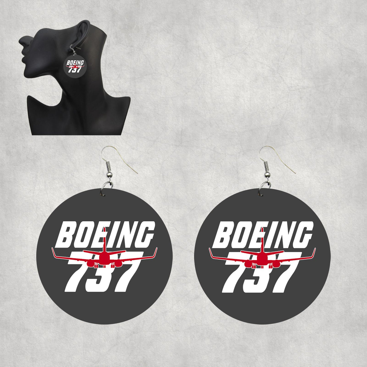 Amazing Boeing 737 Designed Wooden Drop Earrings