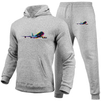 Thumbnail for Multicolor Airplane Designed Hoodies & Sweatpants Set
