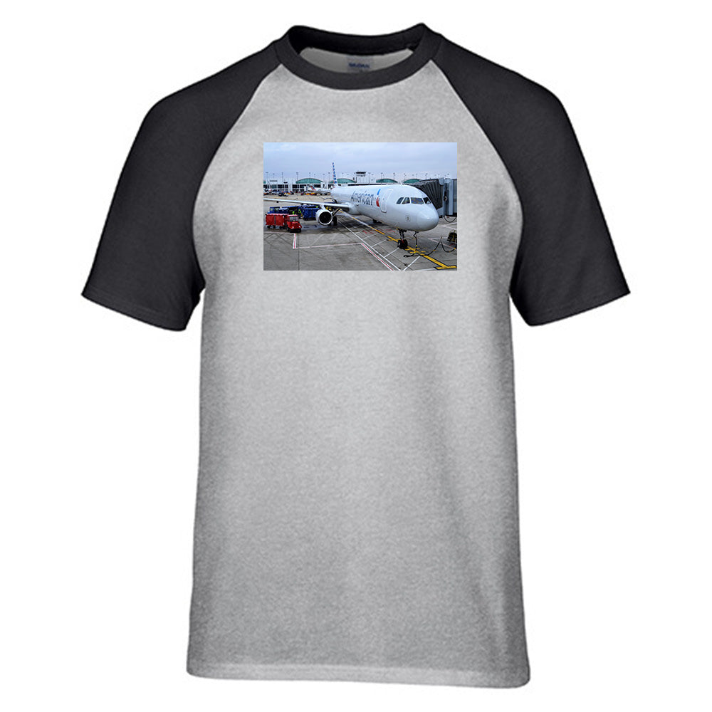American Airlines A321 Designed Raglan T-Shirts