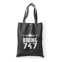 Thumbnail for Boeing 747 & Plane Designed Tote Bags
