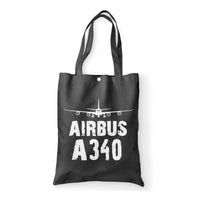 Thumbnail for Airbus A340 & Plane Designed Tote Bags