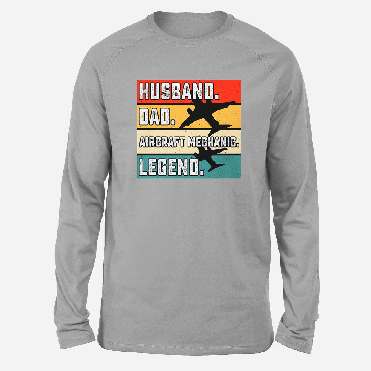 Husband & Dad & Aircraft Mechanic & Legend Designed Long-Sleeve T-Shirts