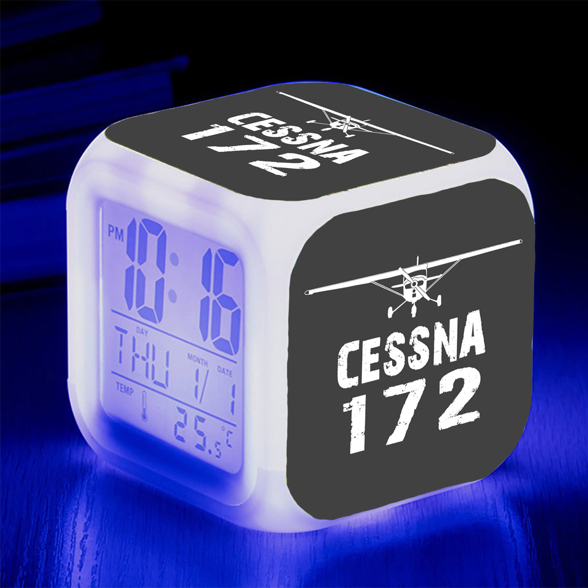 Cessna 172 & Plane Designed "7 Colour" Digital Alarm Clock