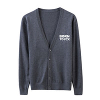 Thumbnail for Born To Fix Airplanes Designed Cardigan Sweaters