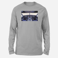 Thumbnail for Airbus A320 Cockpit (Wide) Designed Long-Sleeve T-Shirts