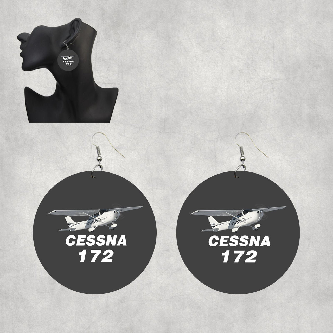The Cessna 172 Designed Wooden Drop Earrings