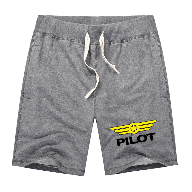 Pilot & Badge Designed Cotton Shorts