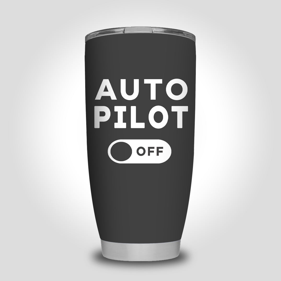 Auto Pilot Off Designed Tumbler Travel Mugs
