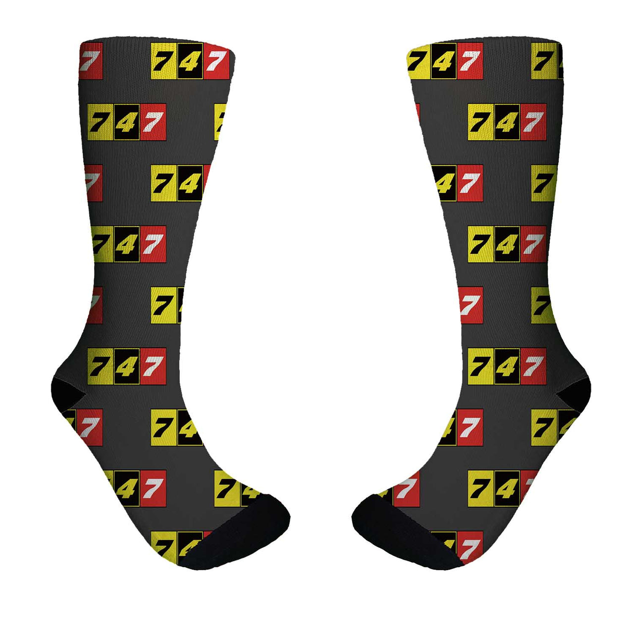 Flat Colourful 747 Designed Socks