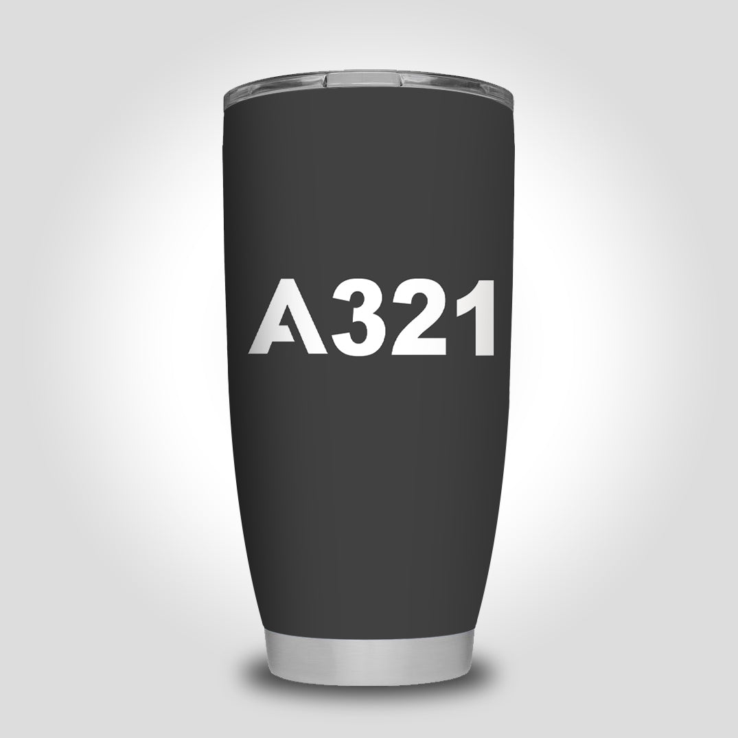 A321 Flat Text Designed Tumbler Travel Mugs