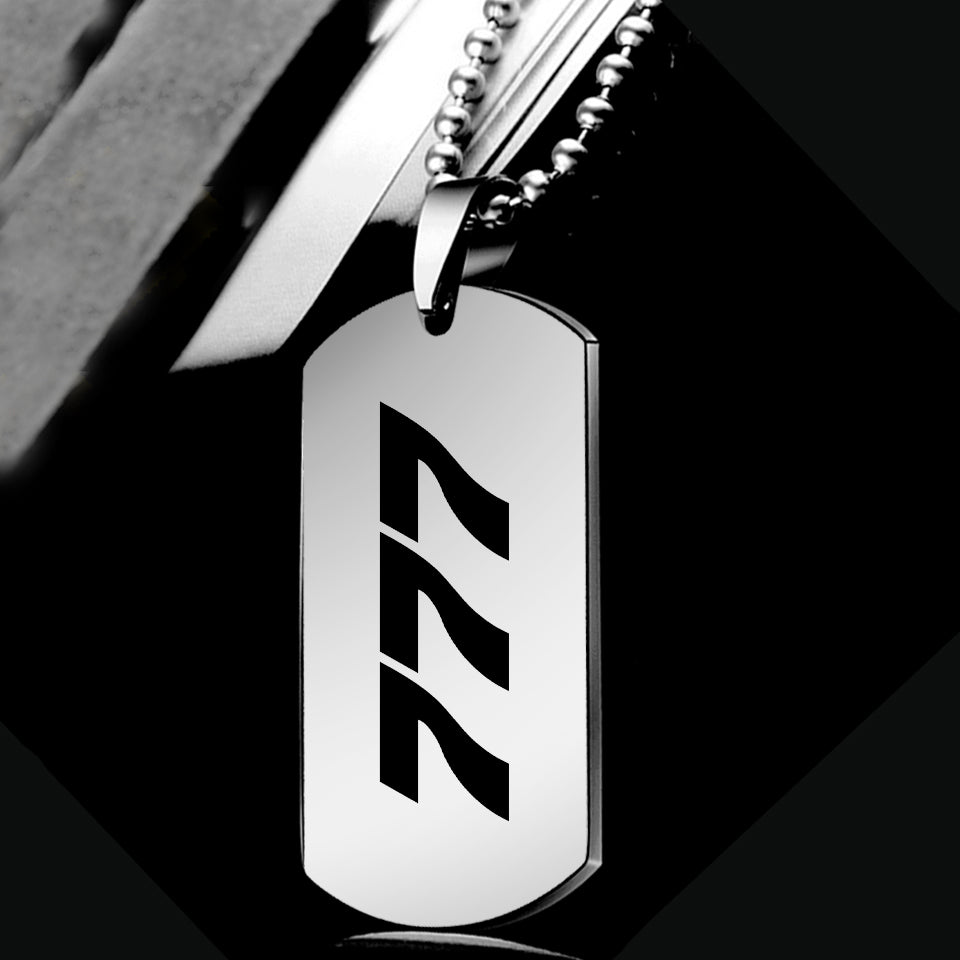 777 Flat Text Designed Metal Necklaces