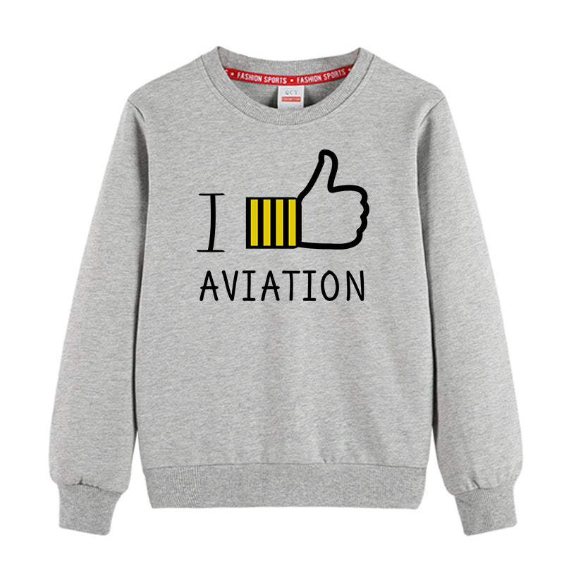I Like Aviation Designed "CHILDREN" Sweatshirts