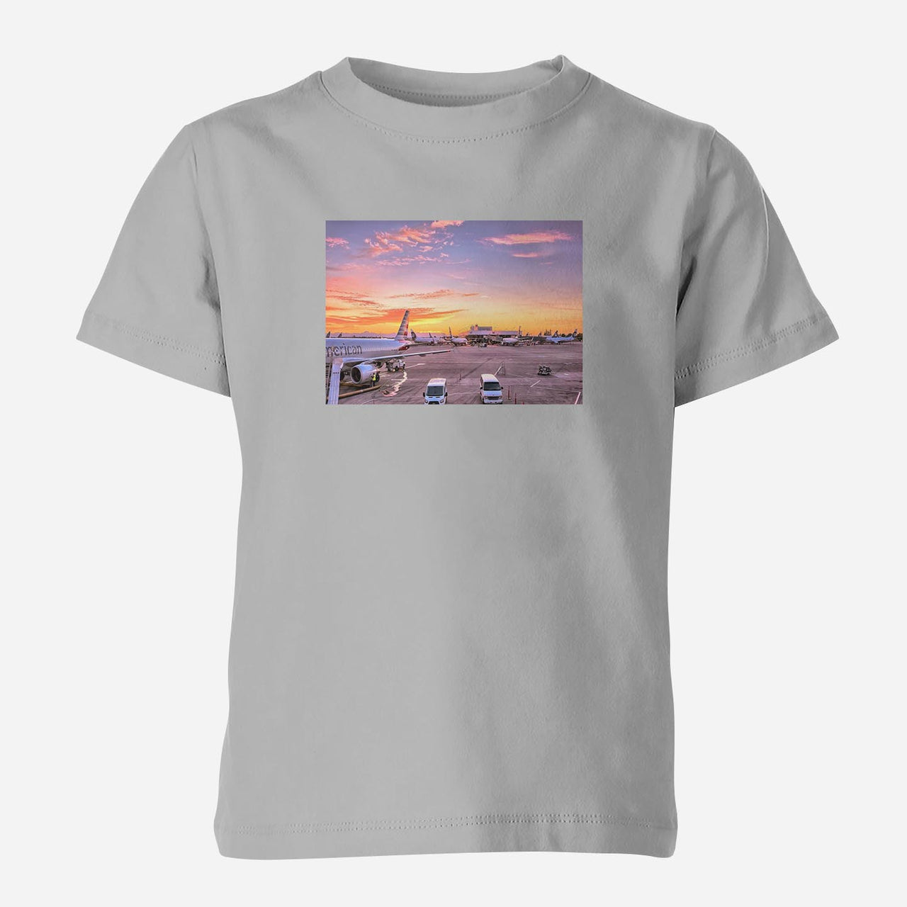 Airport Photo During Sunset Designed Children T-Shirts