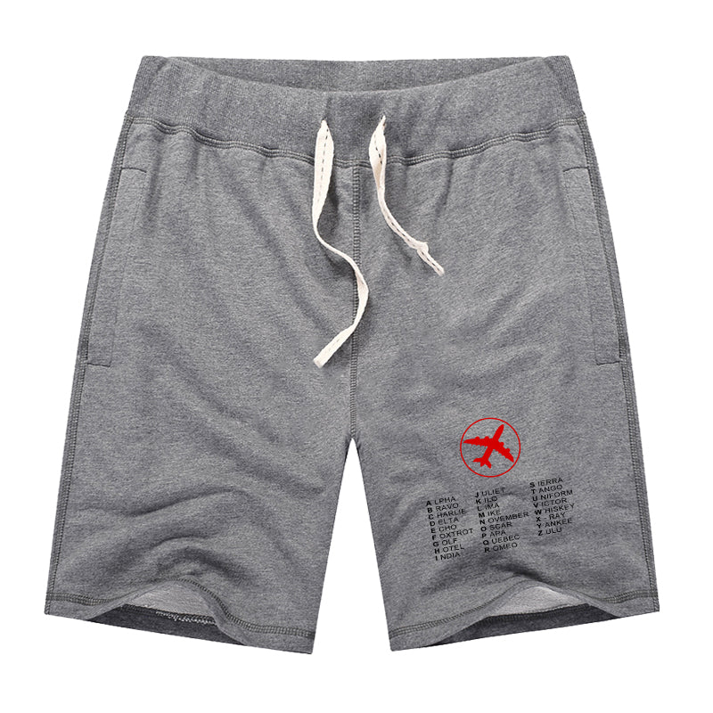 Aviation Alphabet 2 Designed Cotton Shorts