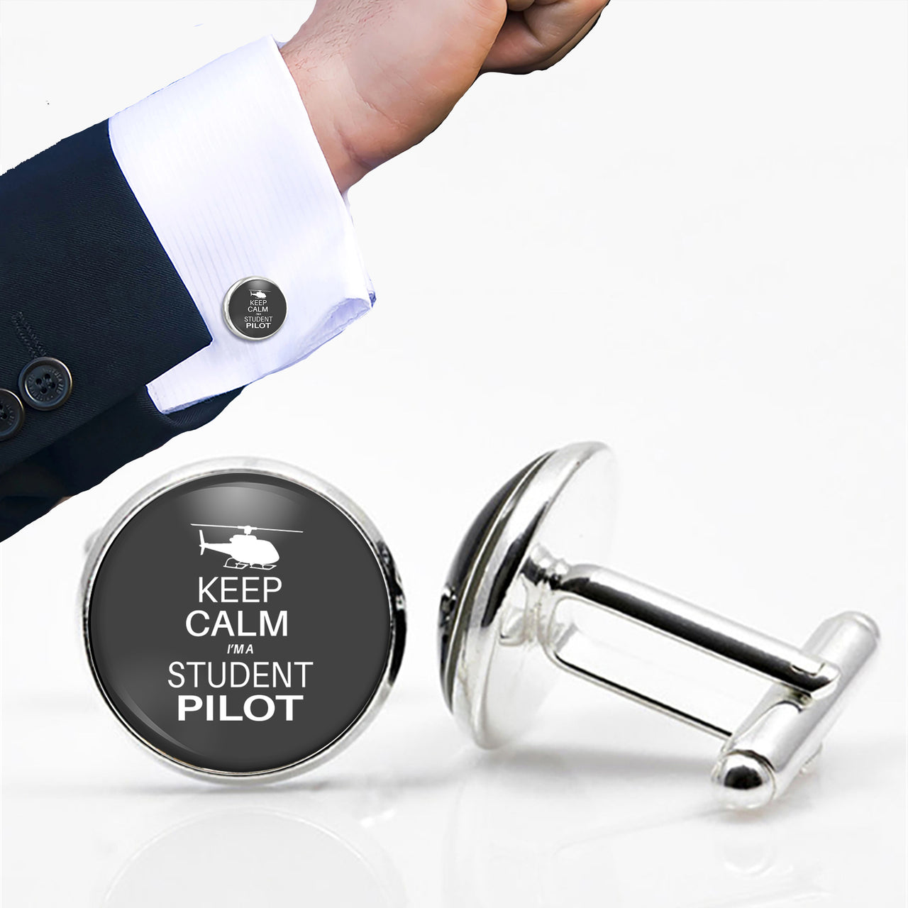Student Pilot (Helicopter) Designed Cuff Links
