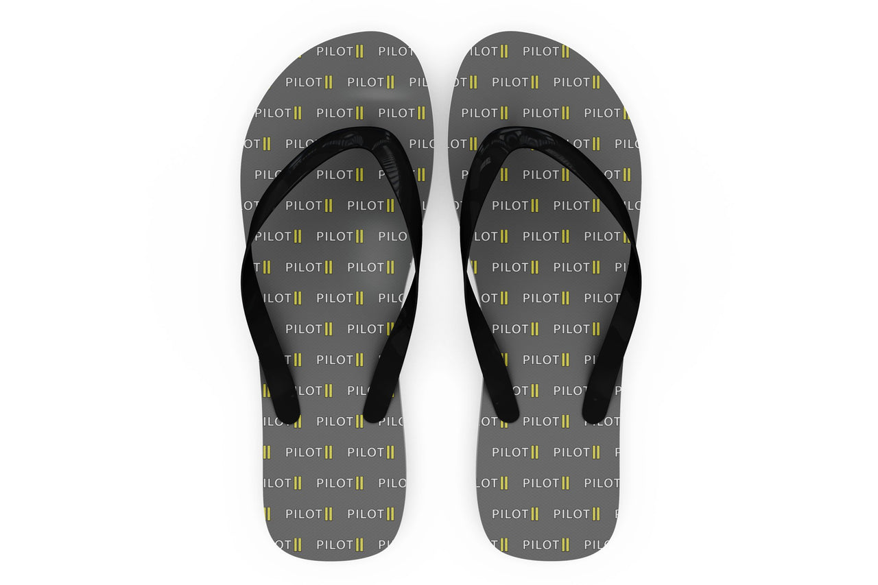 Pilot & Stripes (2 Lines) Designed Slippers (Flip Flops)
