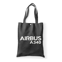 Thumbnail for Airbus A340 & Text Designed Tote Bags