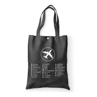 Thumbnail for Aviation Alphabet 2 Designed Tote Bags