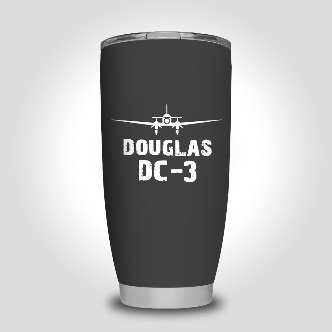 Douglas DC-3 & Plane Designed Tumbler Travel Mugs