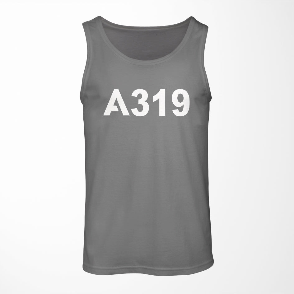 A319 Flat Text Designed Tank Tops