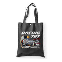 Thumbnail for Boeing 767 Engine (PW4000-94) Designed Tote Bags