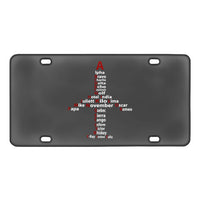 Thumbnail for Airplane Shape Aviation Alphabet Designed Metal (License) Plates