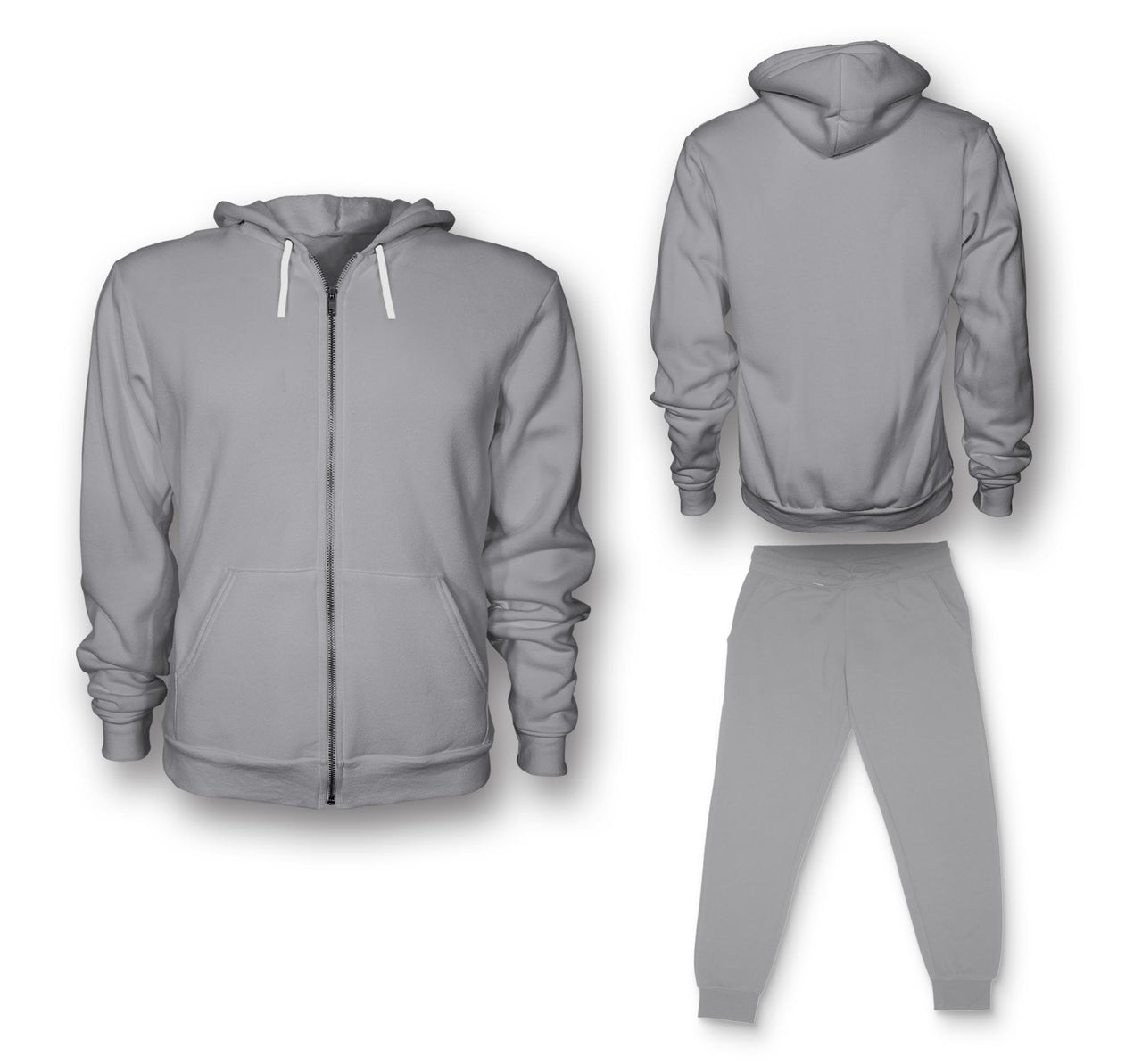 NO Design Super Quality Zipped Hoodies & Sweatpants Set