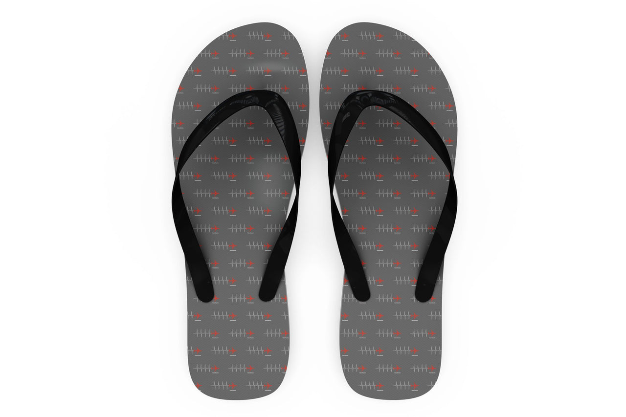 Aviation Heartbeats Designed Slippers (Flip Flops)
