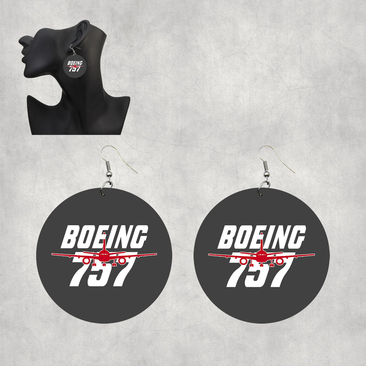 Amazing Boeing 757 Designed Wooden Drop Earrings