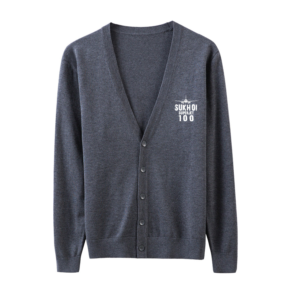 Sukhoi Superjet 100 & Plane Designed Cardigan Sweaters