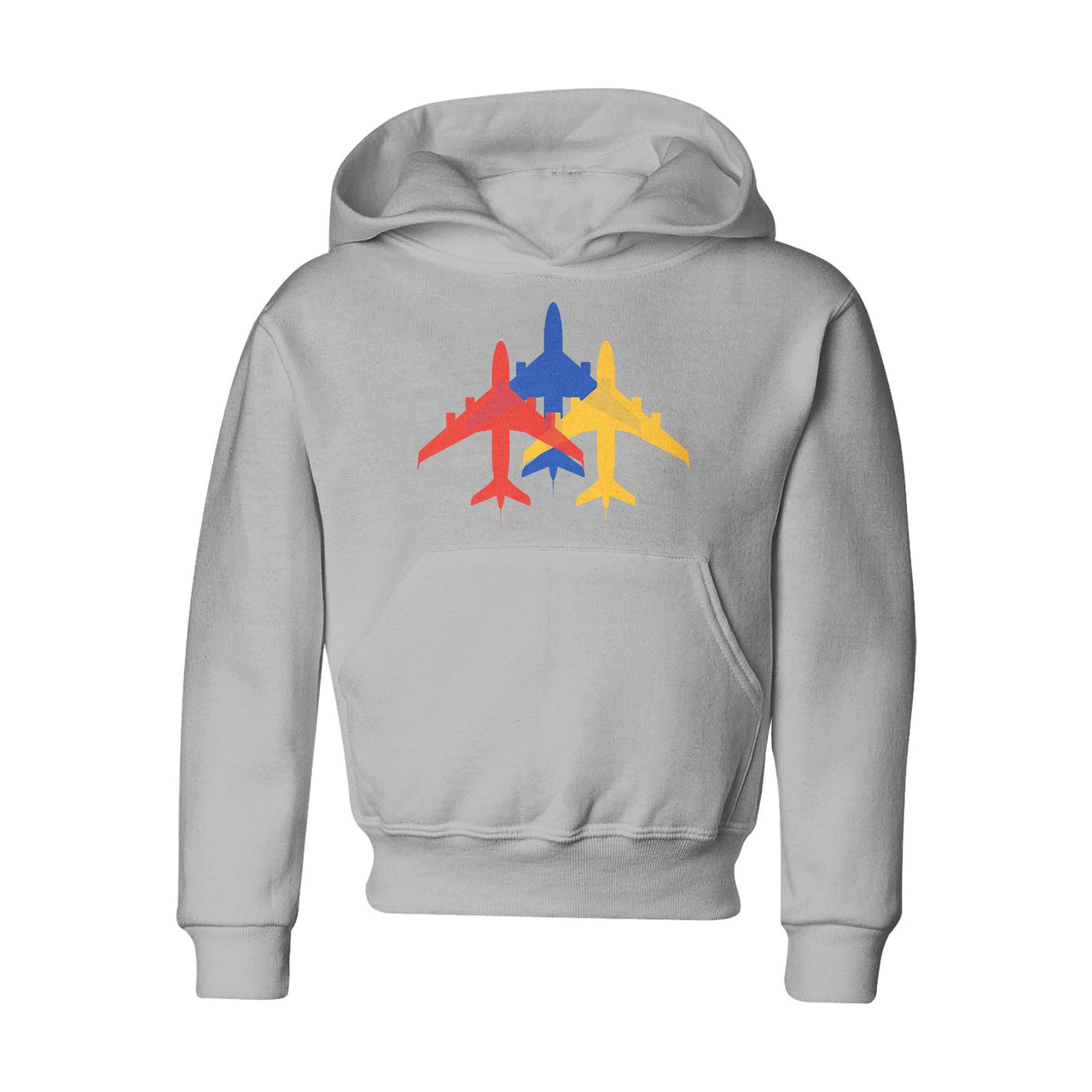 Colourful 3 Airplanes Designed "CHILDREN" Hoodies