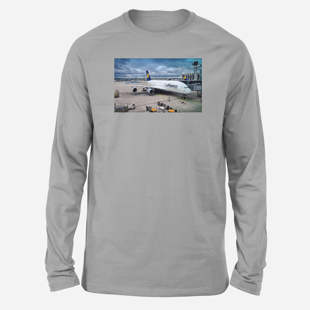 Lufthansa's A380 At The Gate Designed Long-Sleeve T-Shirts