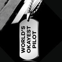 Thumbnail for World's Okayest Pilot Designed Metal Necklaces