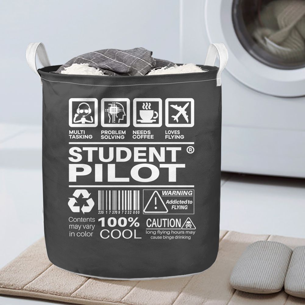 Student Pilot Label Designed Laundry Baskets