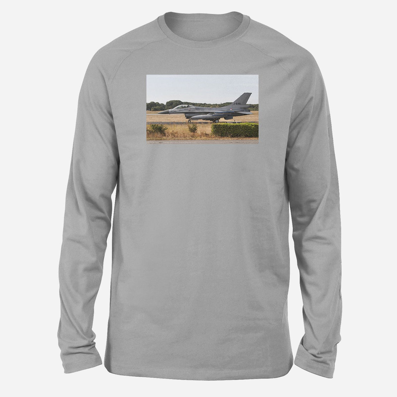 Fighter Jet 16 From Side Designed Long-Sleeve T-Shirts