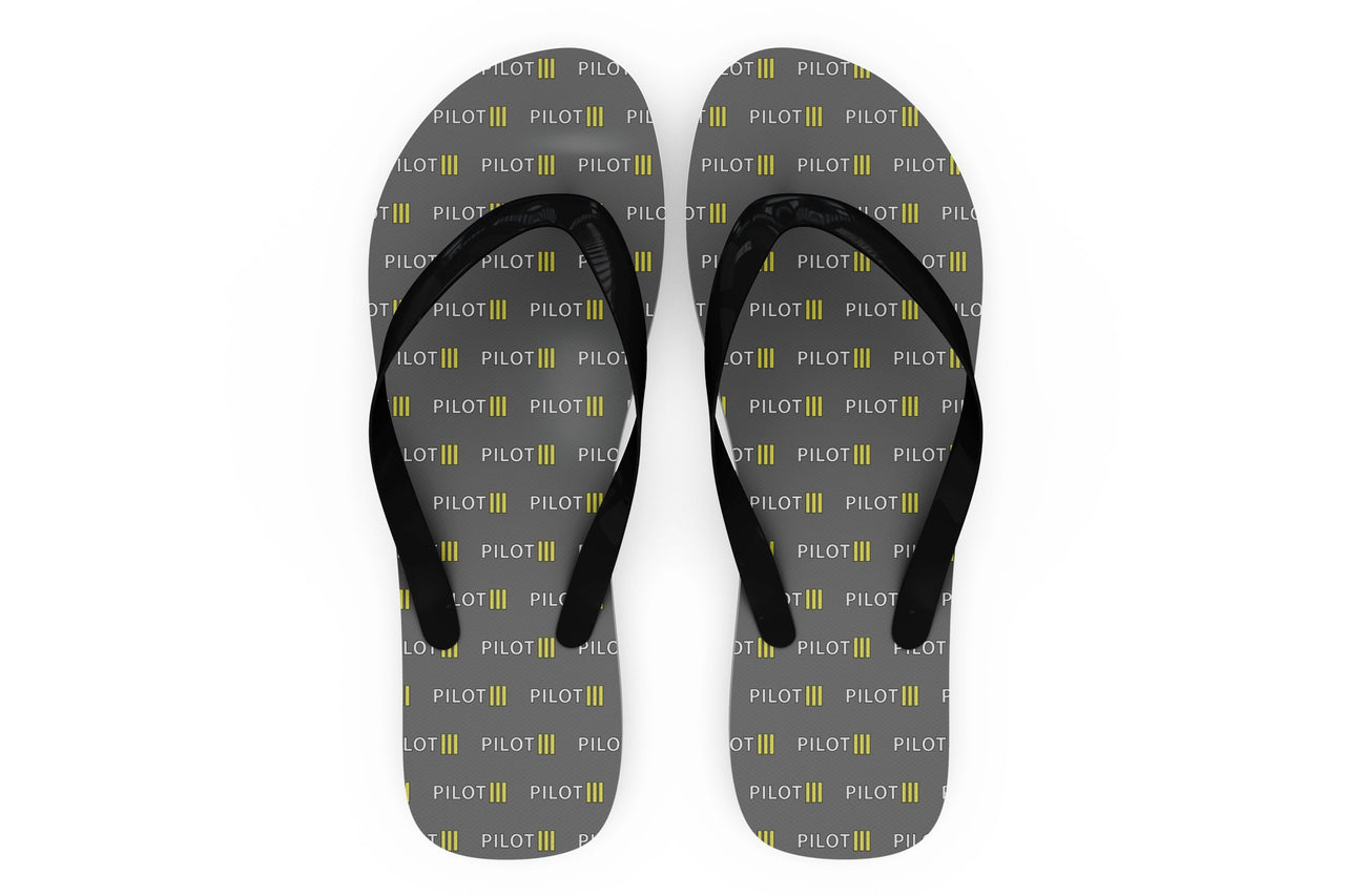 Pilot & Stripes (3 Lines) Designed Slippers (Flip Flops)