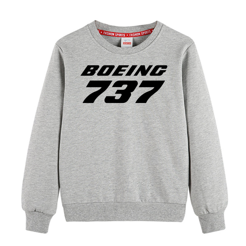 Boeing 737 & Text Designed "CHILDREN" Sweatshirts