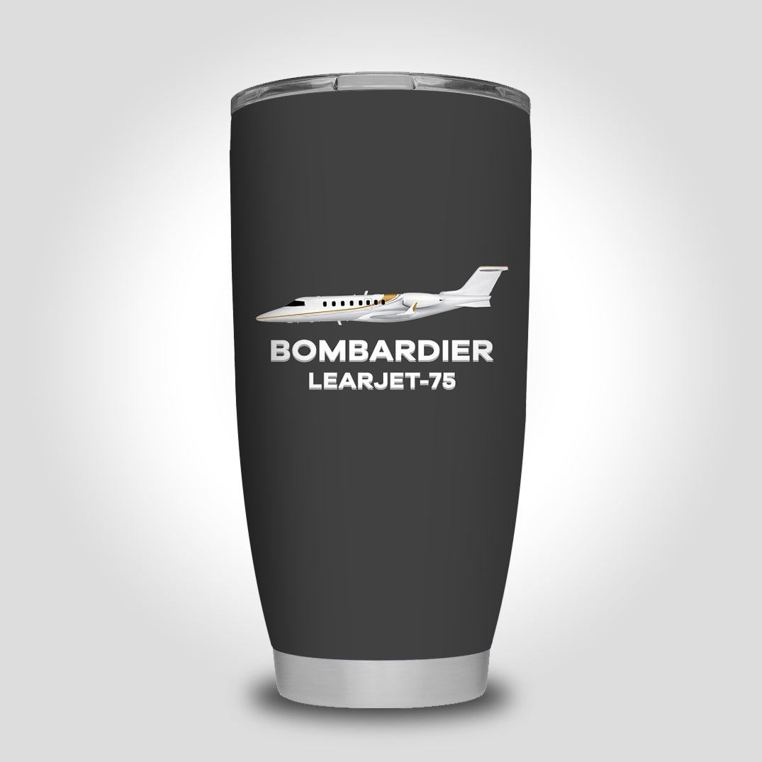 The Bombardier Learjet 75 Designed Tumbler Travel Mugs