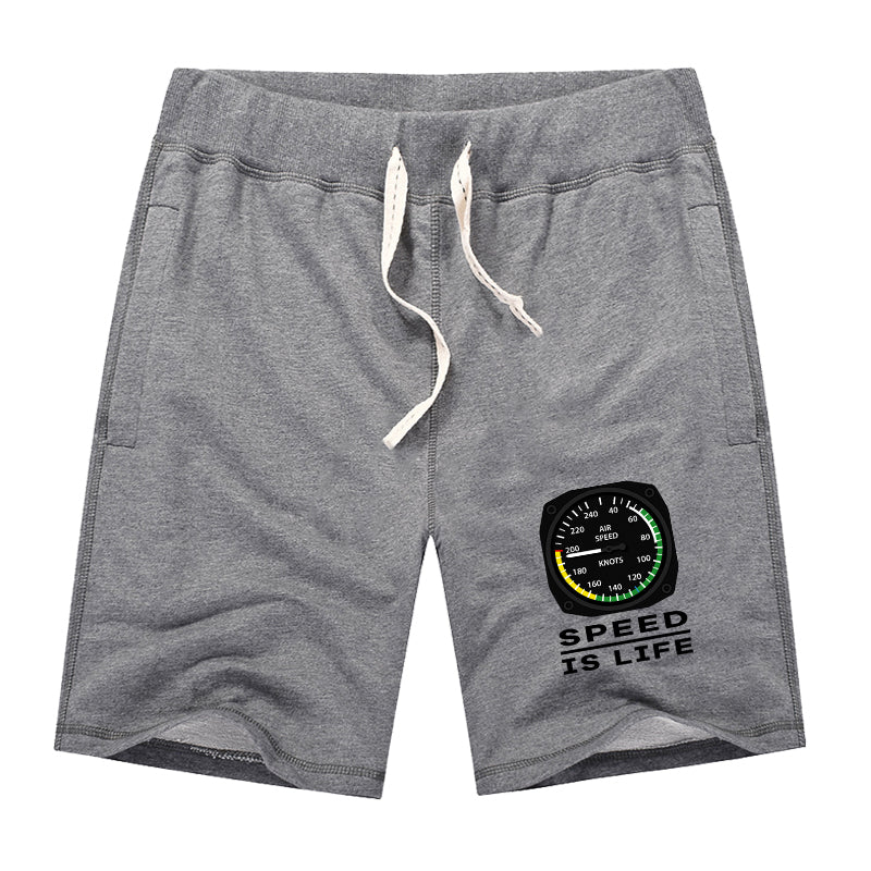 Speed Is Life Designed Cotton Shorts