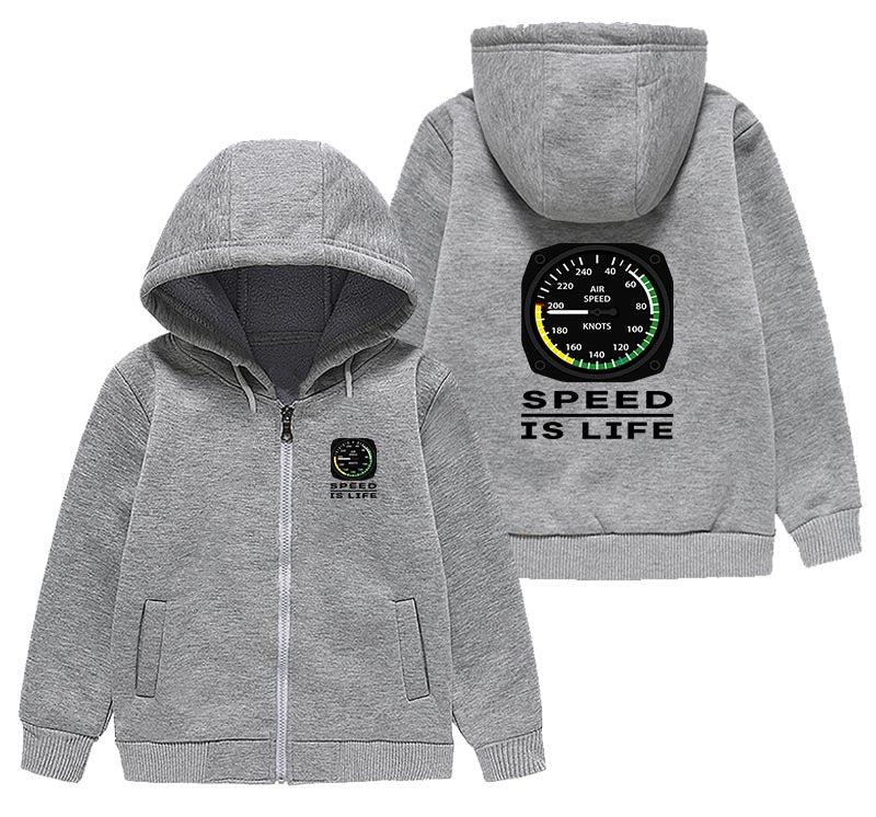 Speed Is Life Designed "CHILDREN" Zipped Hoodies