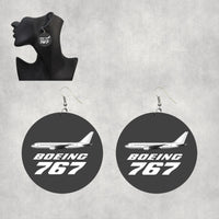 Thumbnail for The Boeing 767 Designed Wooden Drop Earrings