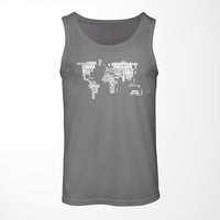 Thumbnail for World Map (Text) Designed Tank Tops