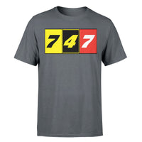 Thumbnail for Flat Colourful 747 Designed T-Shirts