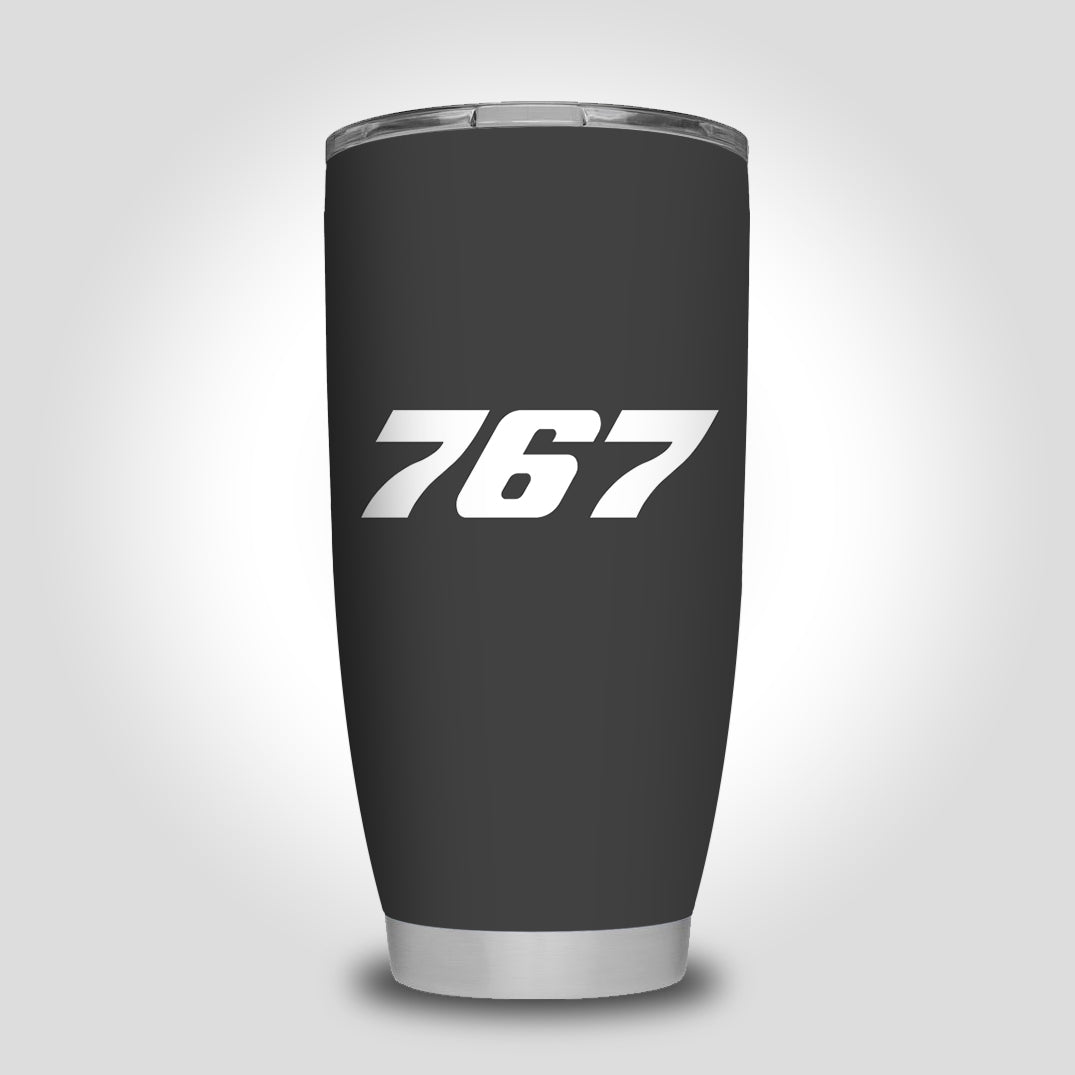 767 Flat Text Designed Tumbler Travel Mugs